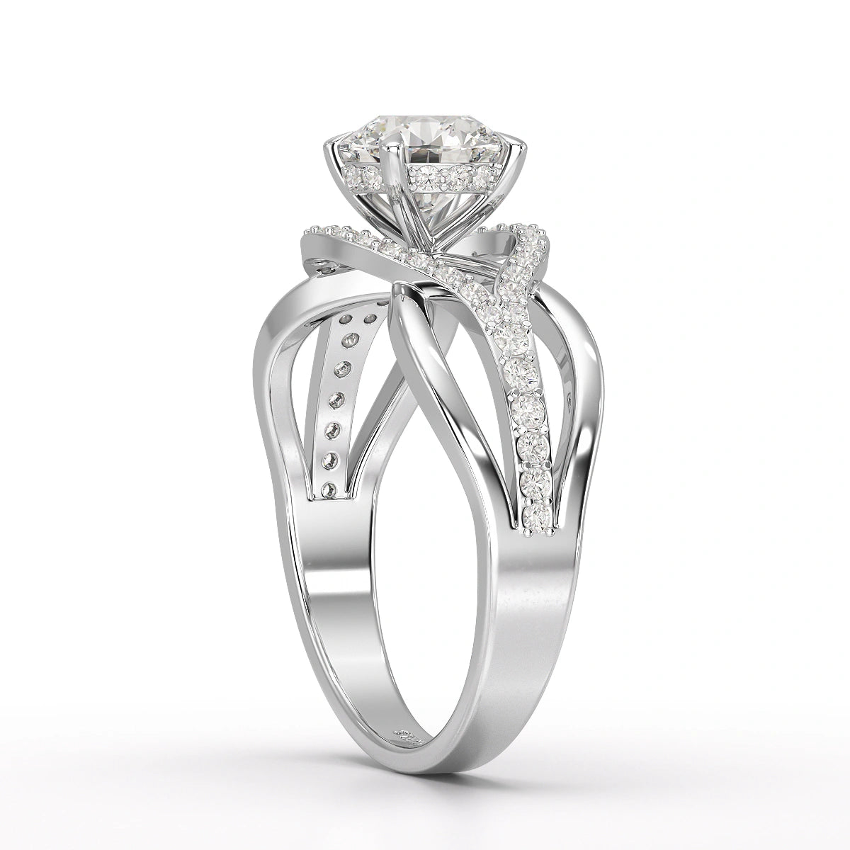 1.35 CT Layered Round Cut Lab Diamond Ring