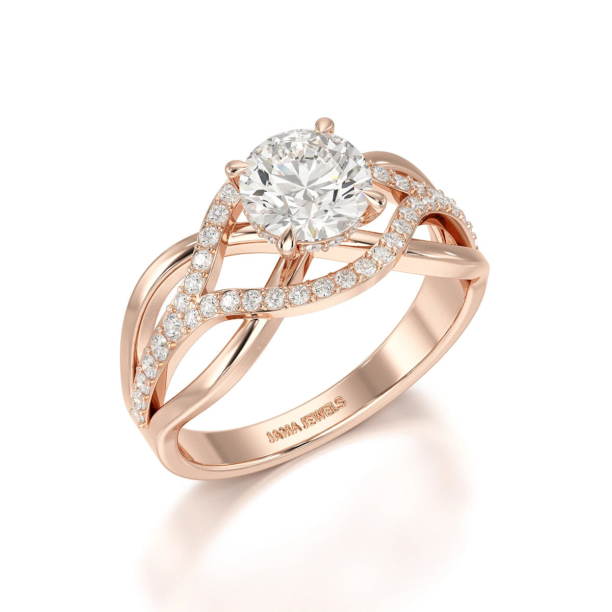 1.35 CT Layered Round Cut Lab Diamond Ring