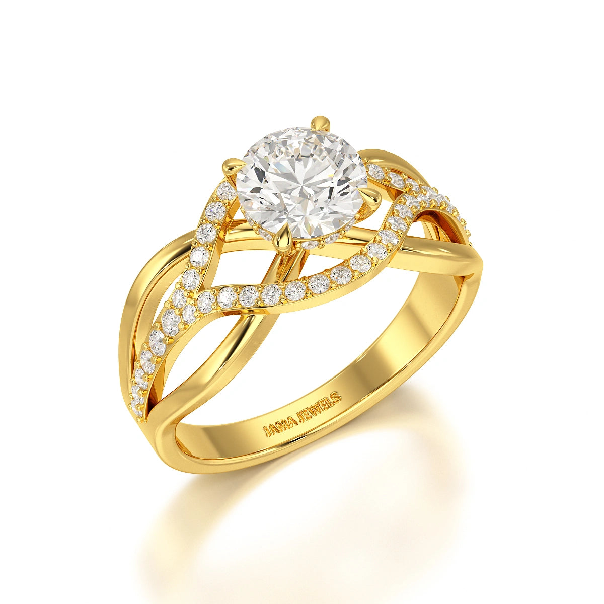 1.35 CT Layered Round Cut Lab Diamond Ring