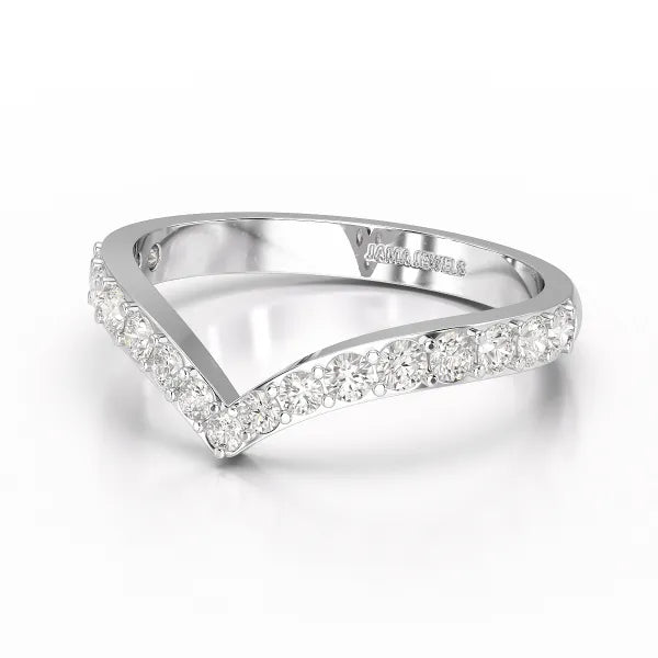 0.57 CT Half Eternity Round Cut Lab Diamond Ring