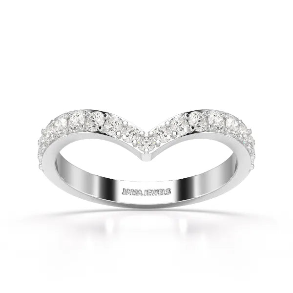 0.57 CT Half Eternity Round Cut Lab Diamond Ring