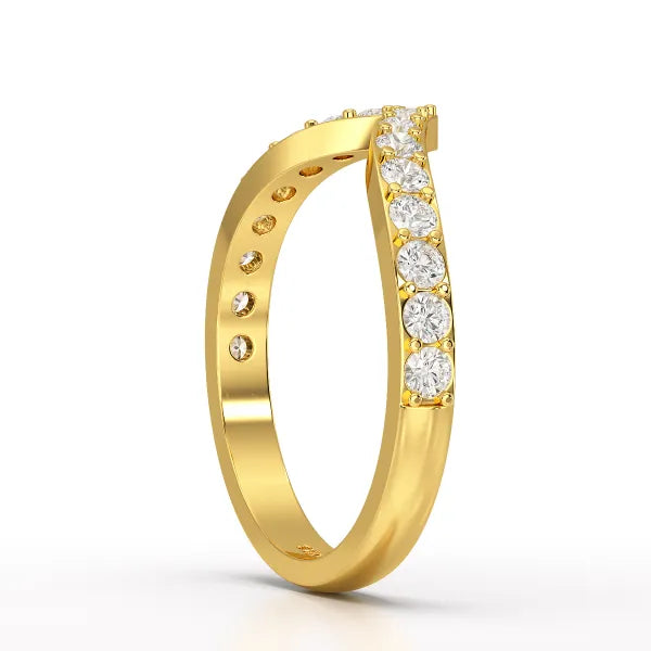 0.57 CT Half Eternity Round Cut Lab Diamond Ring