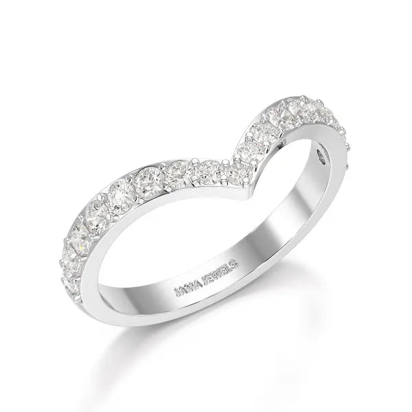 0.57 CT Half Eternity Round Cut Lab Diamond Ring