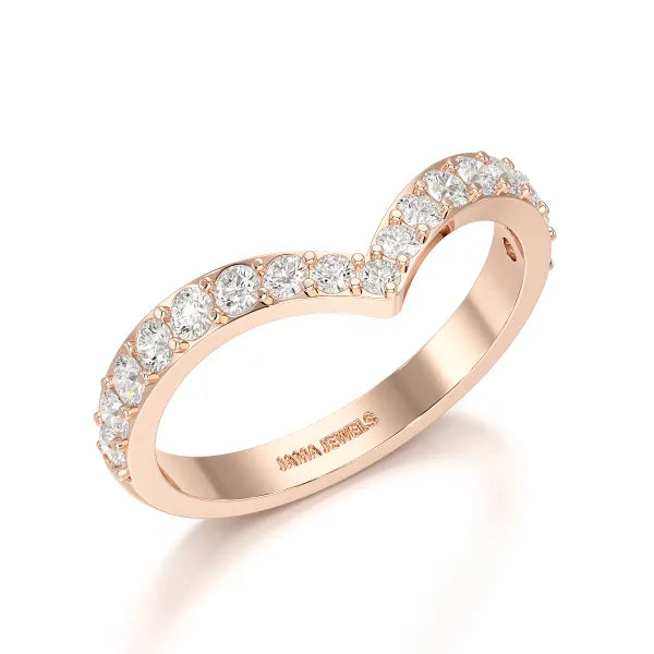 0.57 CT Half Eternity Round Cut Lab Diamond Ring