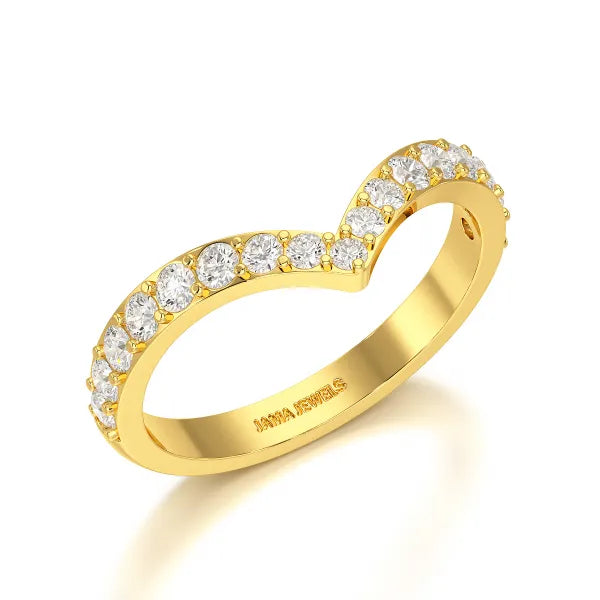 0.57 CT Half Eternity Round Cut Lab Diamond Ring