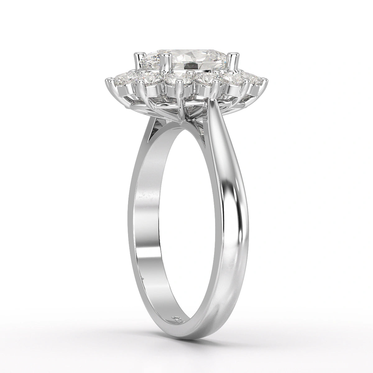 2.12 CT Oval Cut Halo Lab Diamond Ring