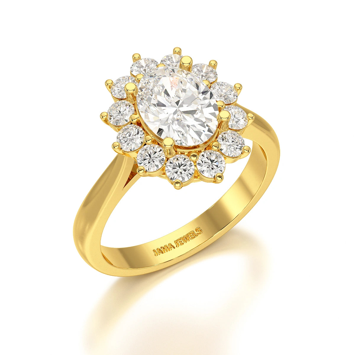 2.12 CT Oval Cut Halo Lab Diamond Ring