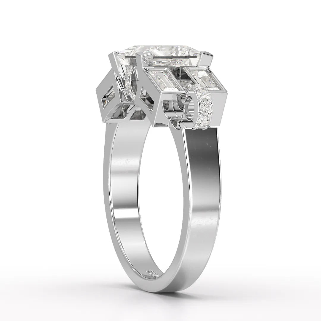 2.54 CT Princess Cut Lab Diamond Ring