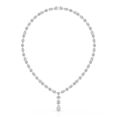 36.46 CT Lab Diamond Round Marquise Necklace