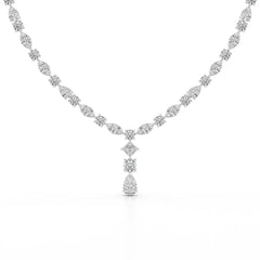 36.46 CT Lab Diamond Round Marquise Necklace