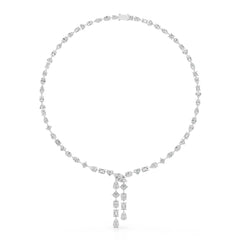 33.14 CT Lab Diamond Heart Cut Marquise Necklace