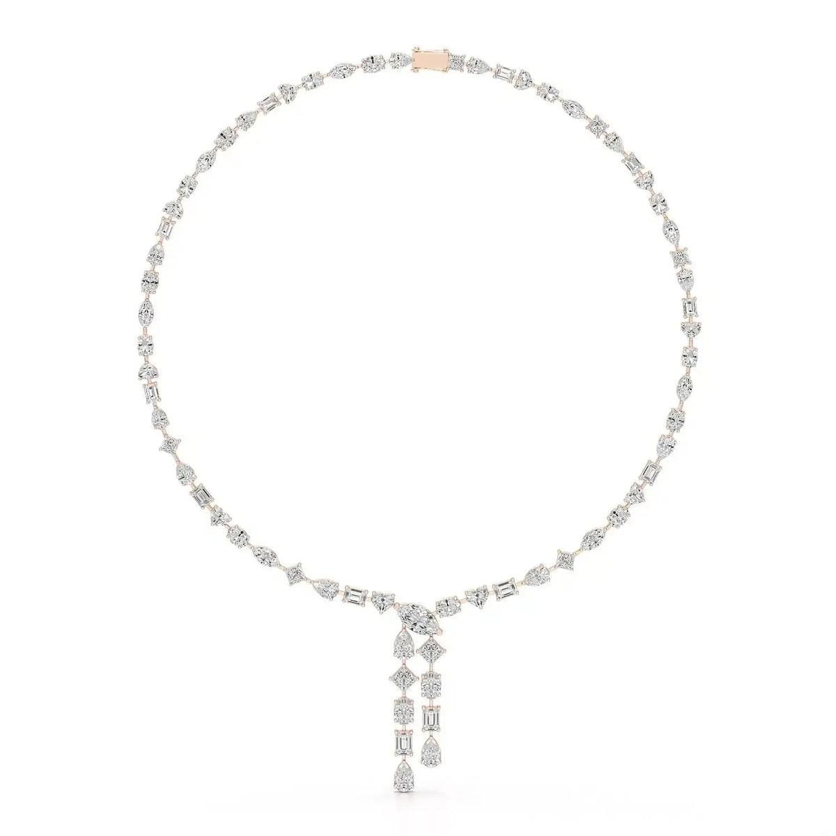 33.14 CT Lab Diamond Heart Cut Marquise Necklace Jama Jewels