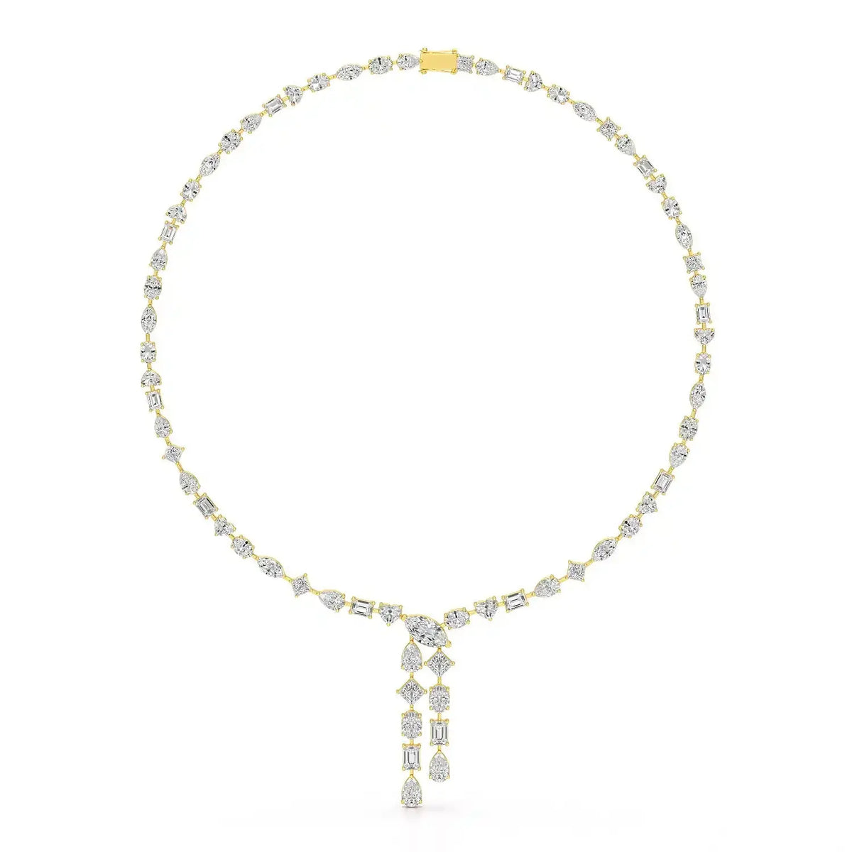 33.14 CT Lab Diamond Heart Cut Marquise Necklace Jama Jewels