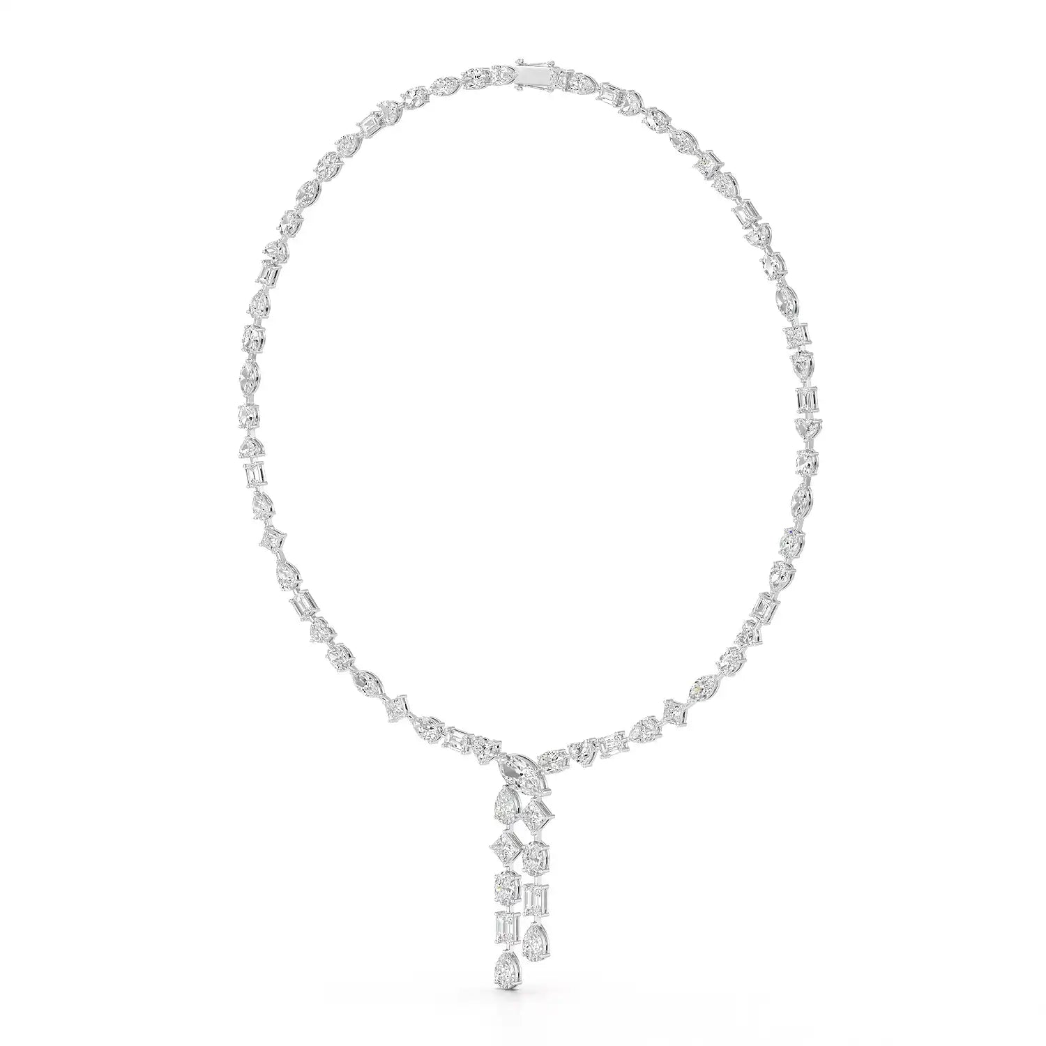 33.14 CT Lab Diamond Heart Cut Marquise Necklace