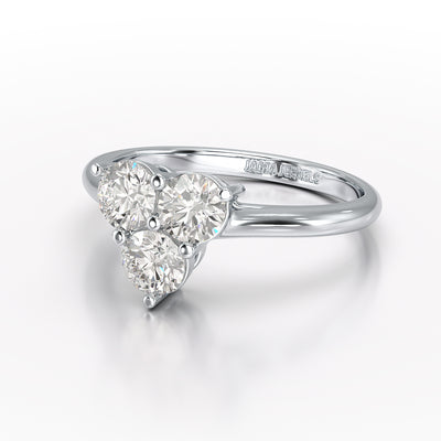 3 Stone Triangle Cut 1.03 CT Lab Diamond Engagement Ring