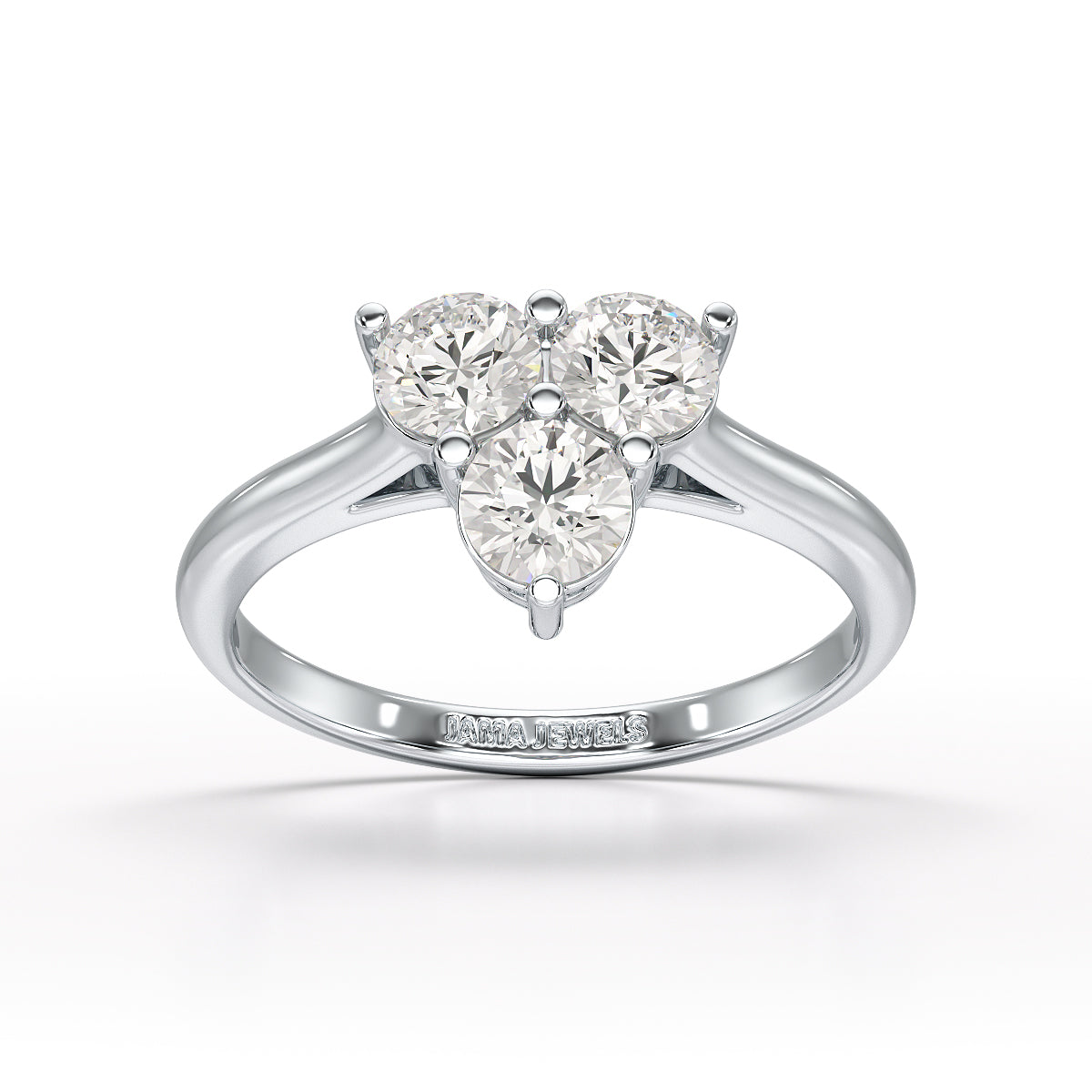 3 Stone Triangle Cut 1.03 CT Lab Diamond Engagement Ring