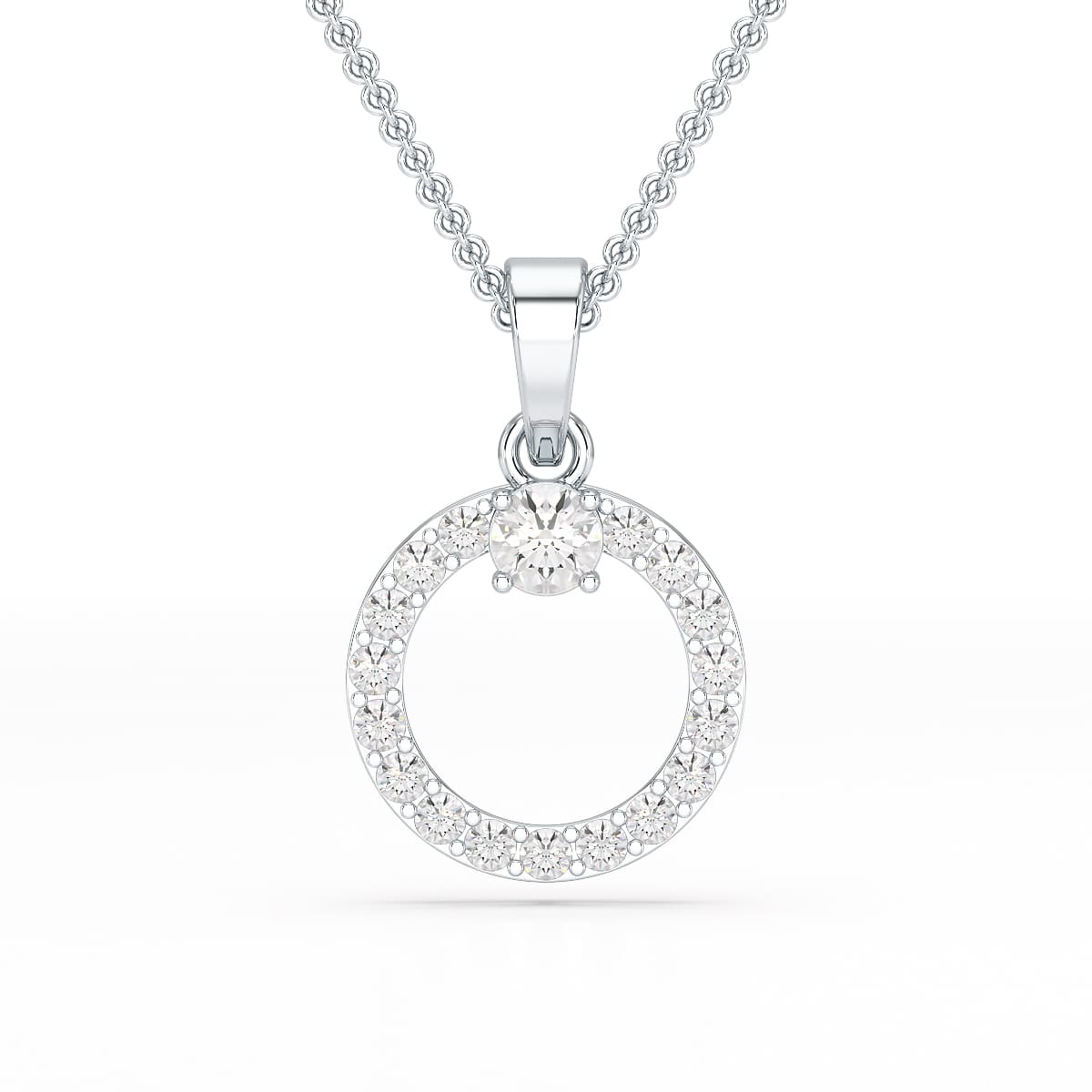 0.71 CT Lab Diamond Round Pendant