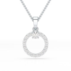 0.71 CT Lab Diamond Round Pendant