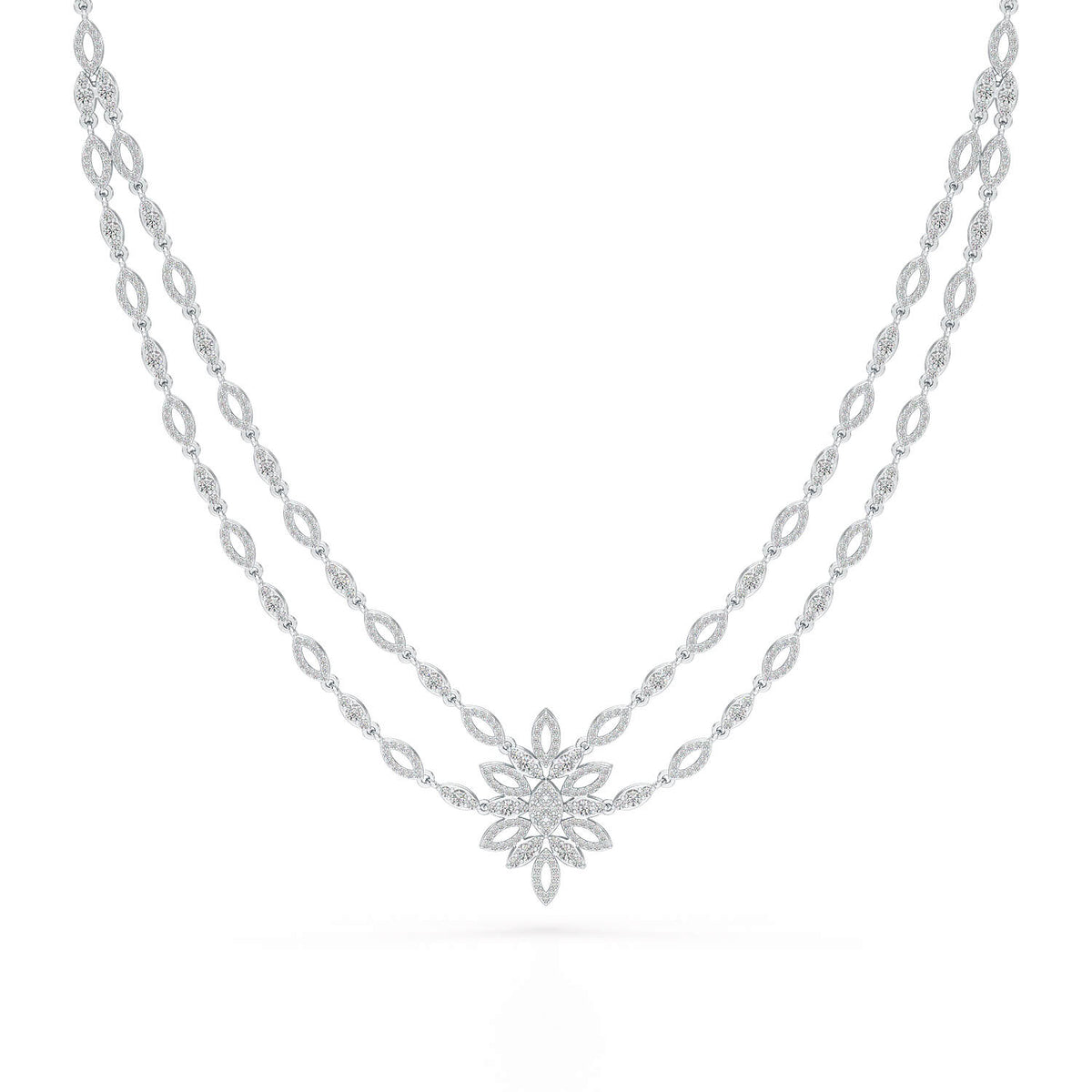 Layered Lab Grown Diamond 3.74 CT Necklace