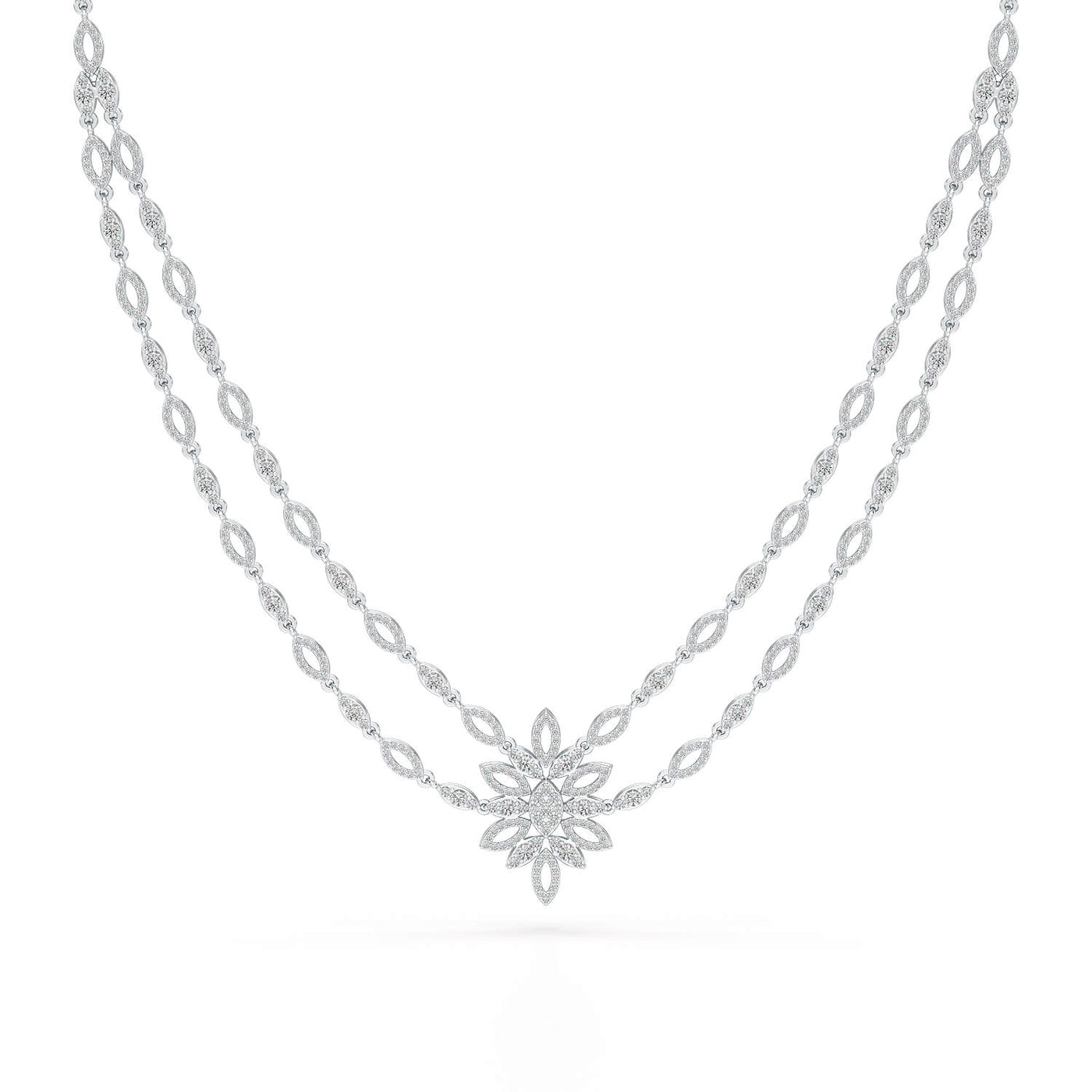 Layered Lab Grown Diamond 3.74 CT Necklace