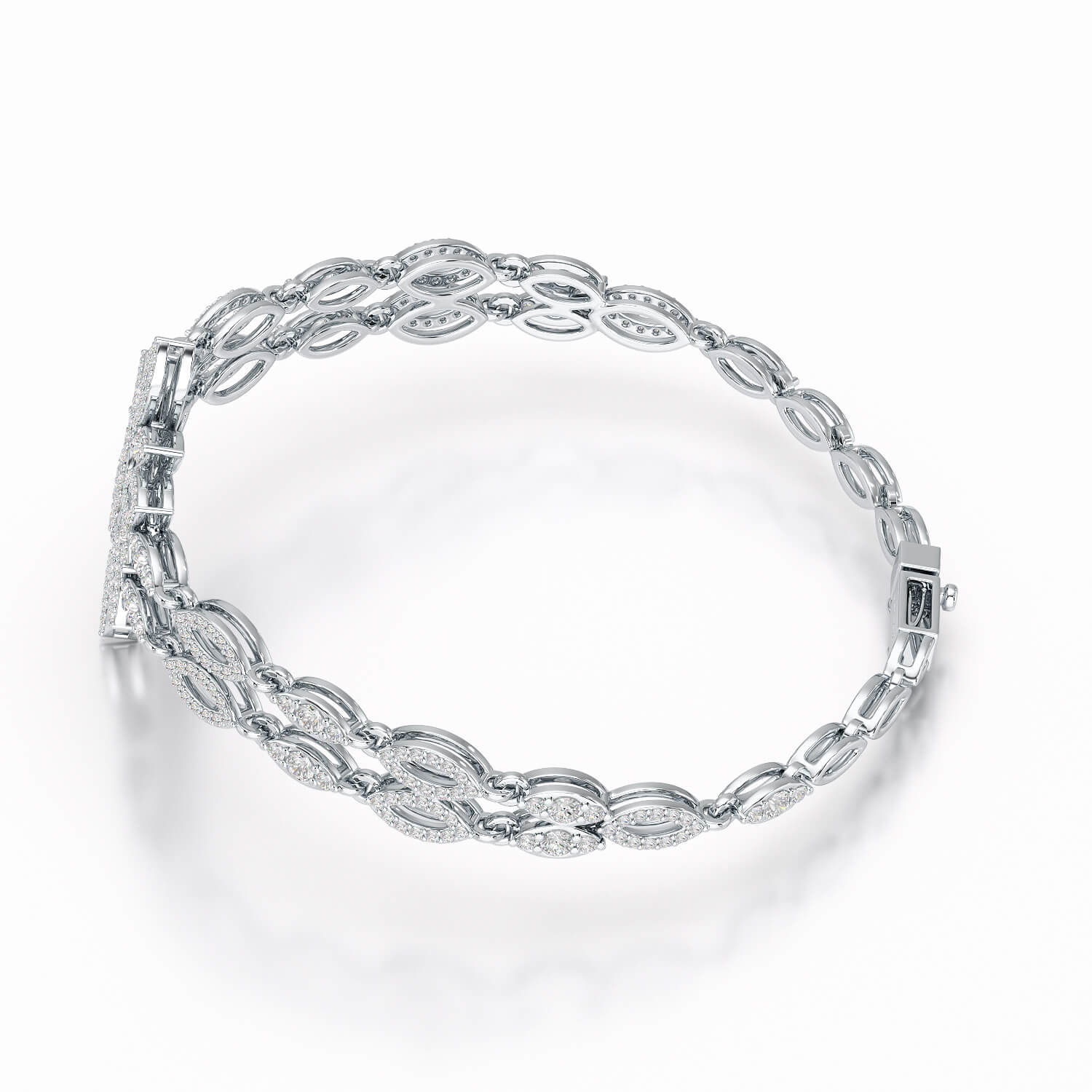 1.99 CT Lab Grown Diamond Two Layer Designer Bracelet