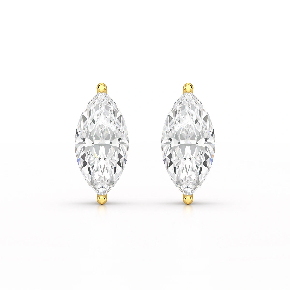 1 CT Marquise Stud Lab Diamond Earrings