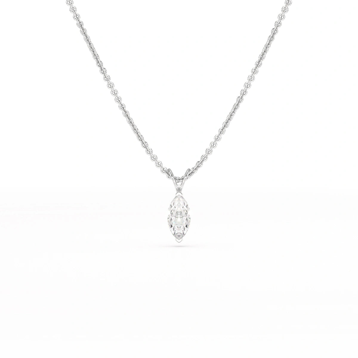 1 CT Lab Grown Diamond Marquise Solitaire Pendant