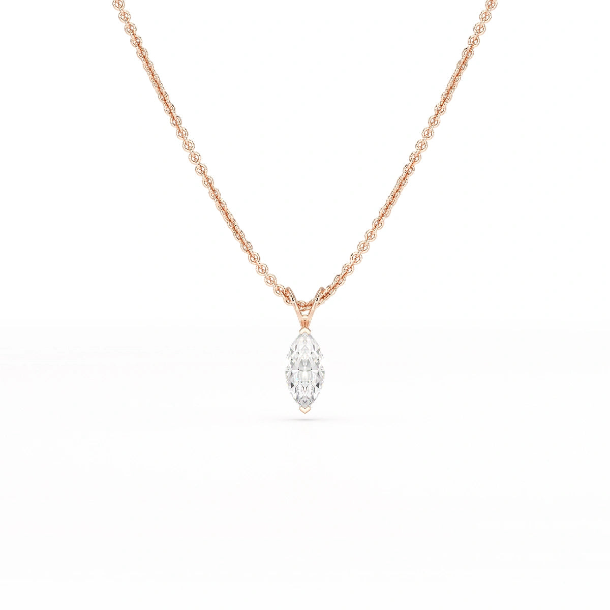 1 CT Lab Grown Diamond Marquise Solitaire Pendant