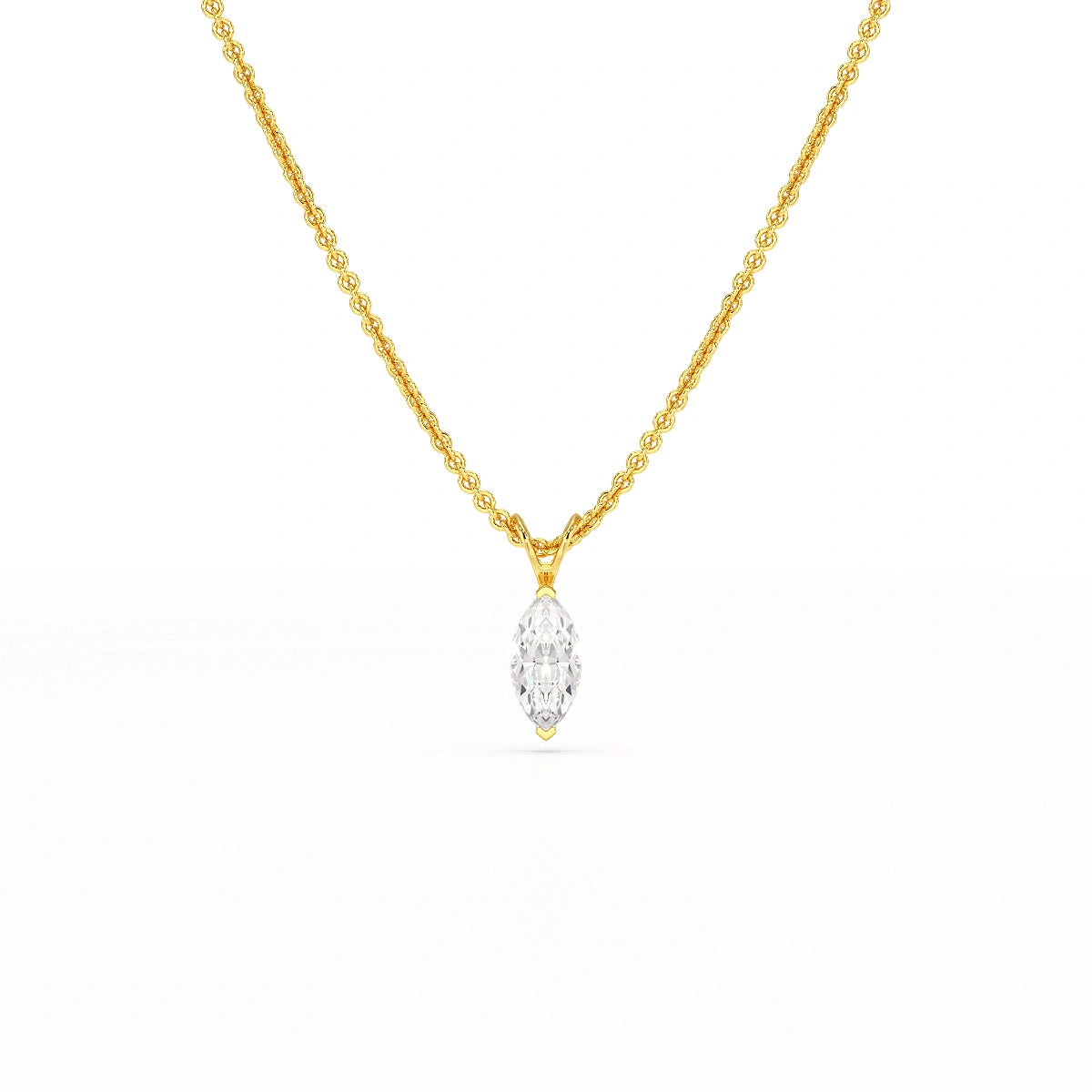 1 CT Lab Grown Diamond Marquise Solitaire Pendant