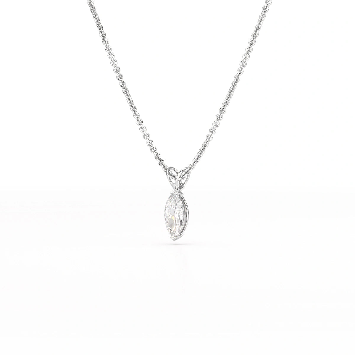 1 CT Lab Grown Diamond Marquise Solitaire Pendant