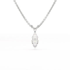 1 CT Lab Grown Diamond Marquise Solitaire Pendant