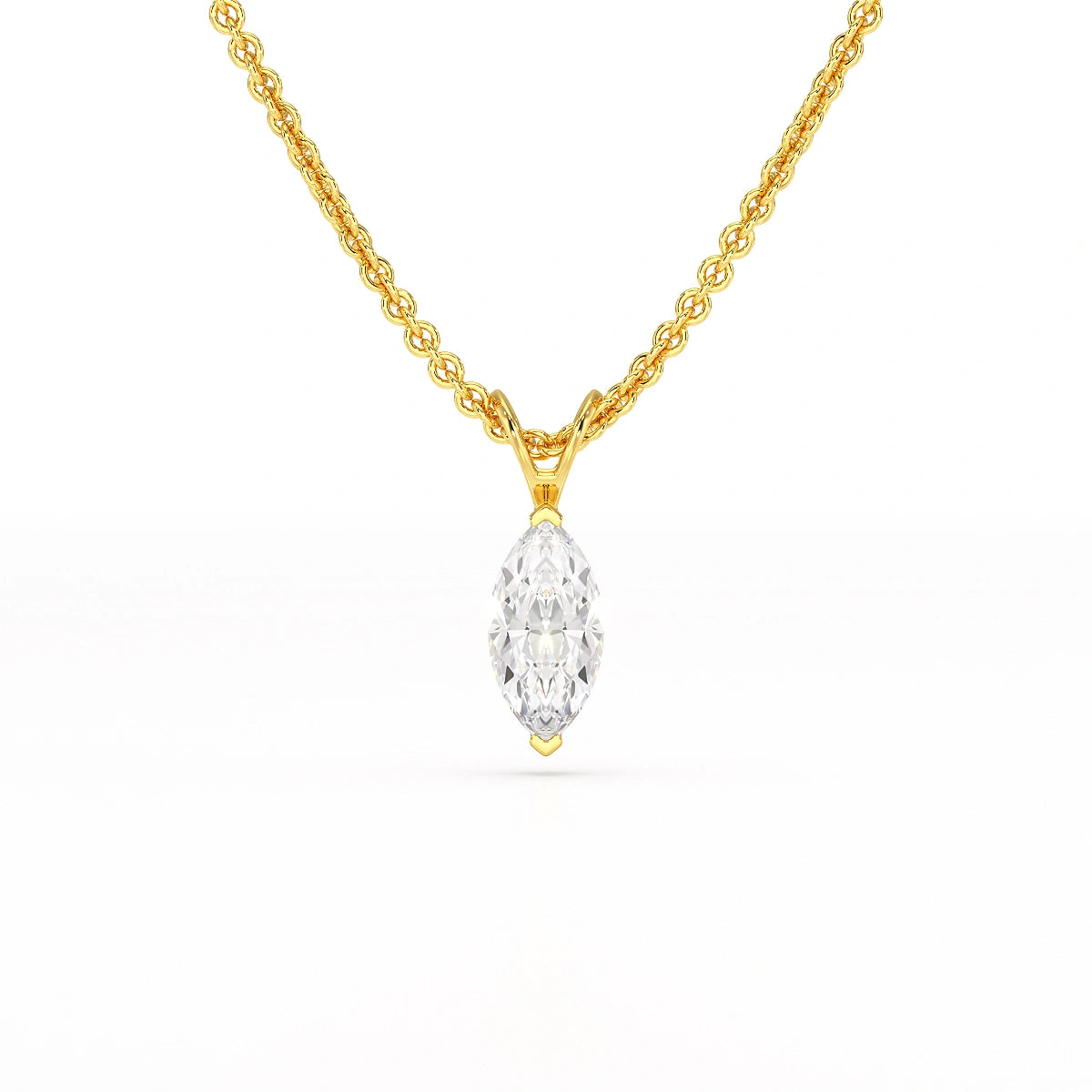 1 CT Lab Grown Diamond Marquise Solitaire Pendant