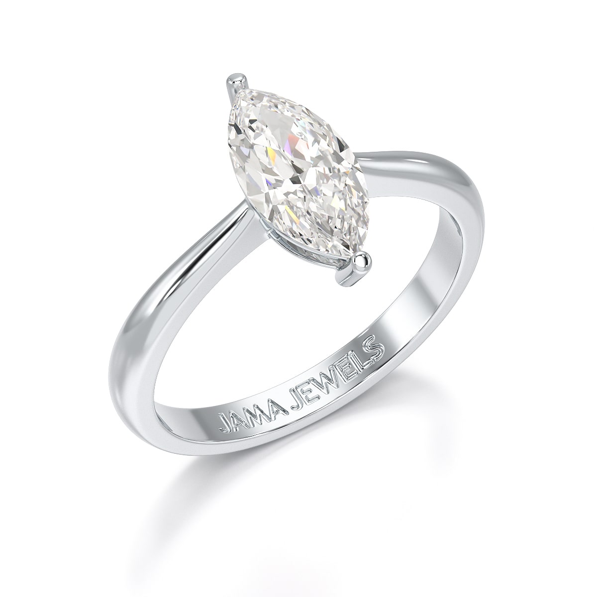 1 CT Marquise Cut Lab Diamond Solitaire Engagement Ring