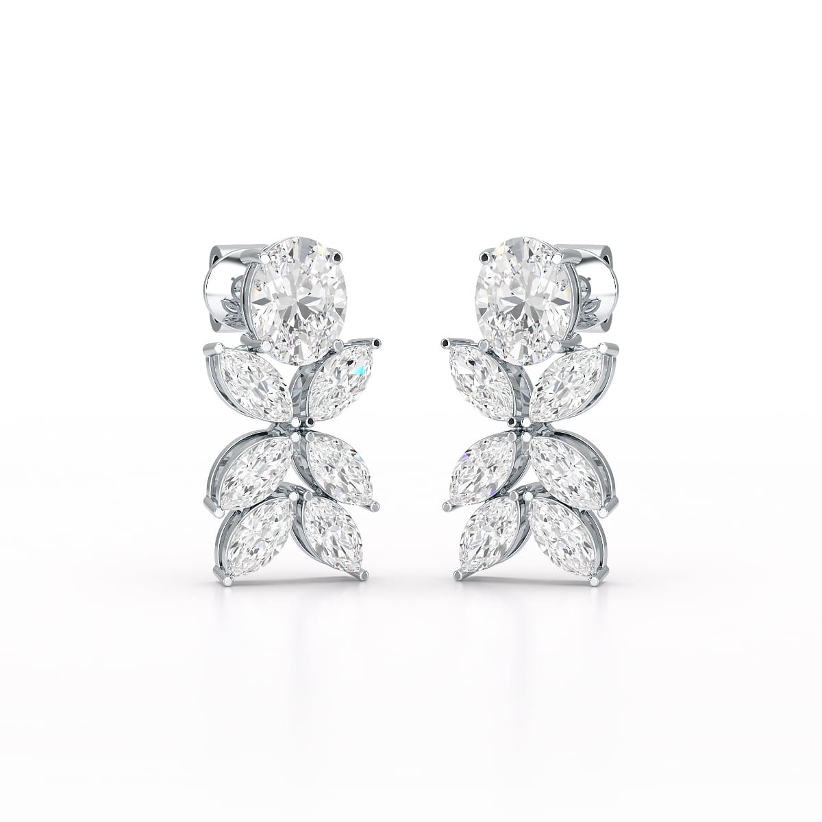 6.45 CT Marquise and Oval Cut Drop Earrings