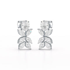 6.45 CT Marquise and Oval Cut Drop Earrings