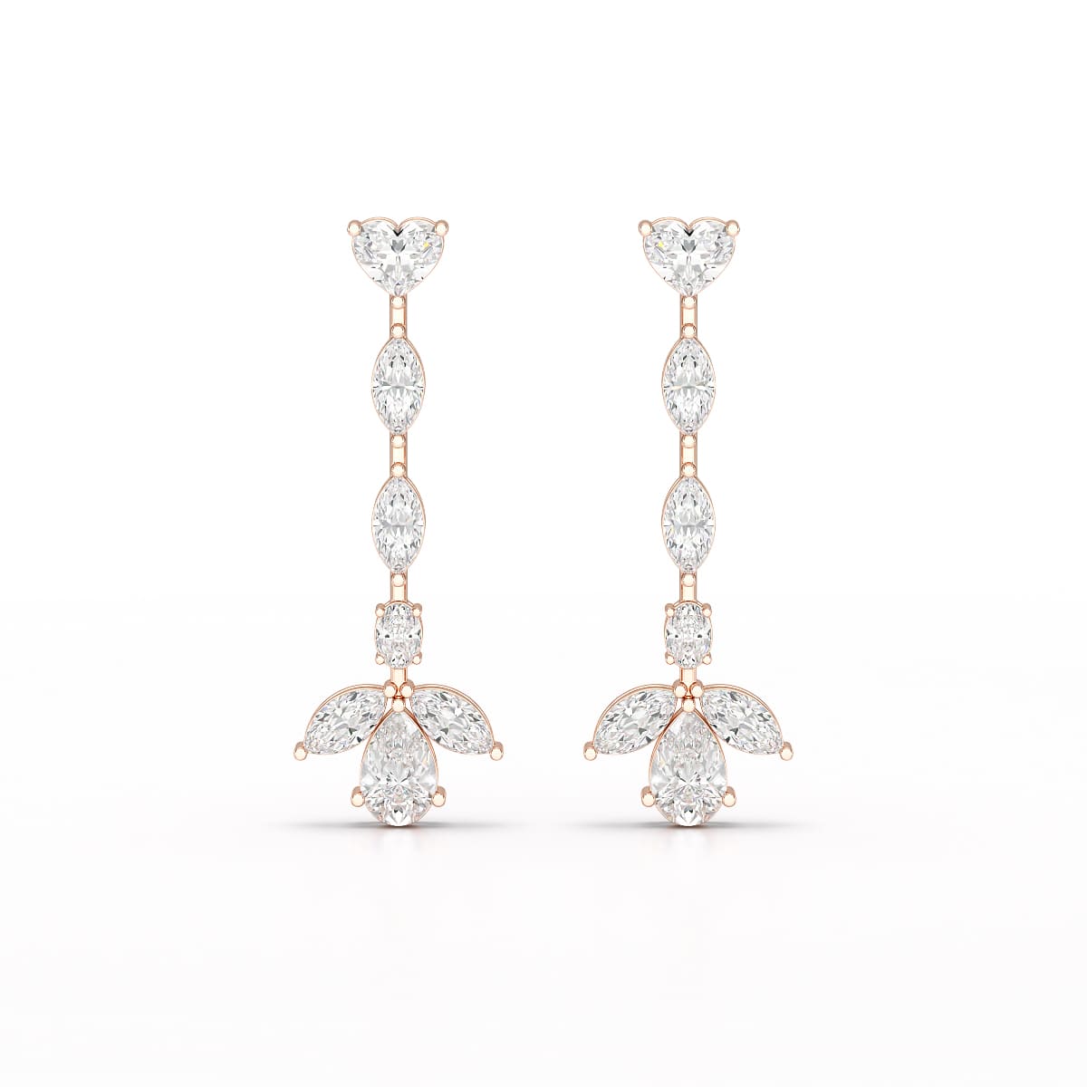 6 CT Multi shape Dangle Lab Diamond Earrings