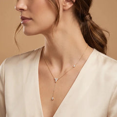 1 CT Drop Necklace with Pear Cut Lab Diamonds Lifestyle