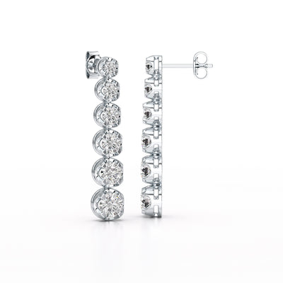 3 CT Lab Diamond Bridal Drop Dangle Earrings