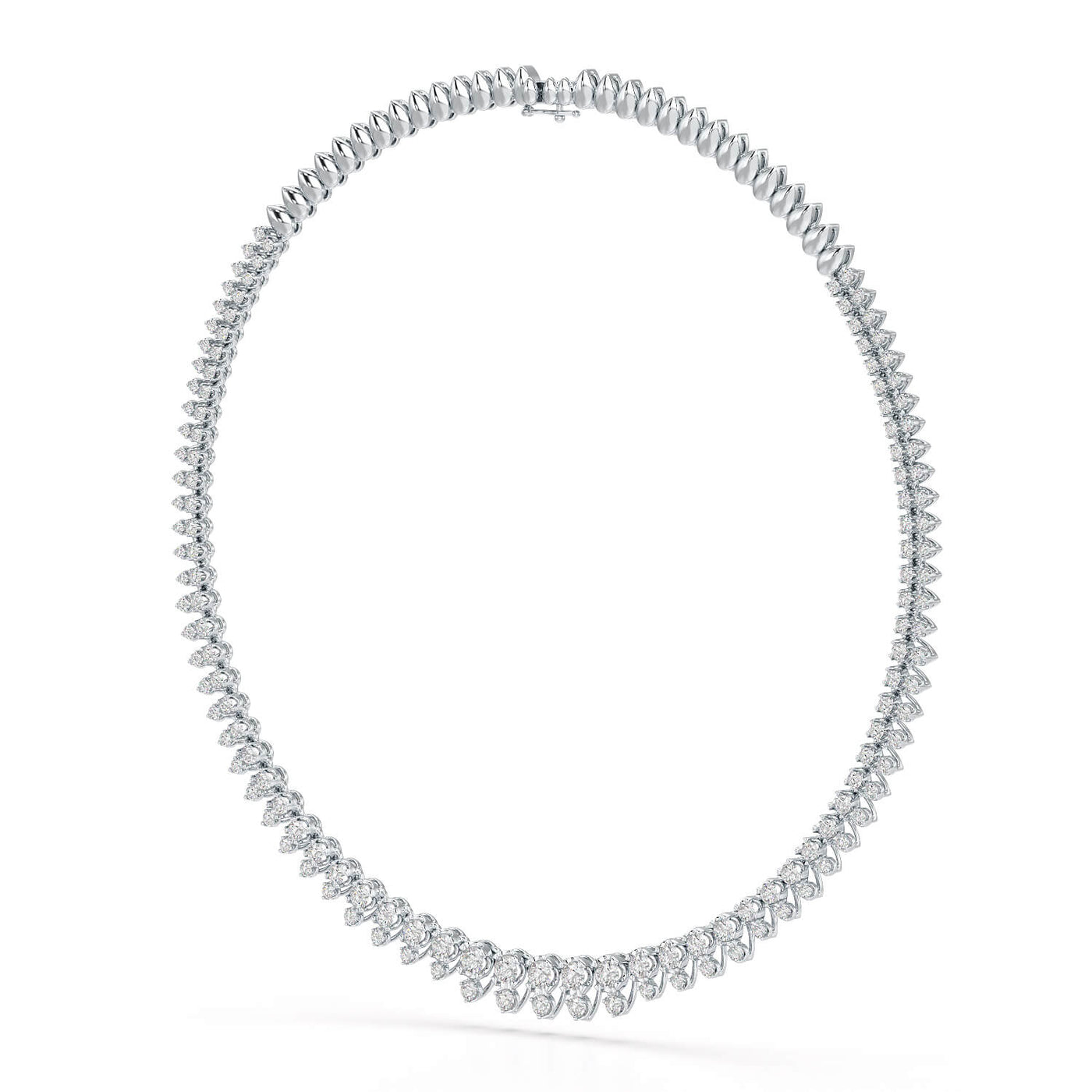 6.8 CT Classic White Gold Collar Diamond Necklace