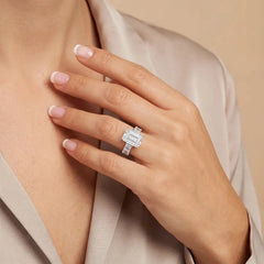 18.09 CT Emerald Cut Lab Diamond Solitaire Ring