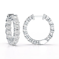 Oval Cut Lab Diamond Hoops Earrings