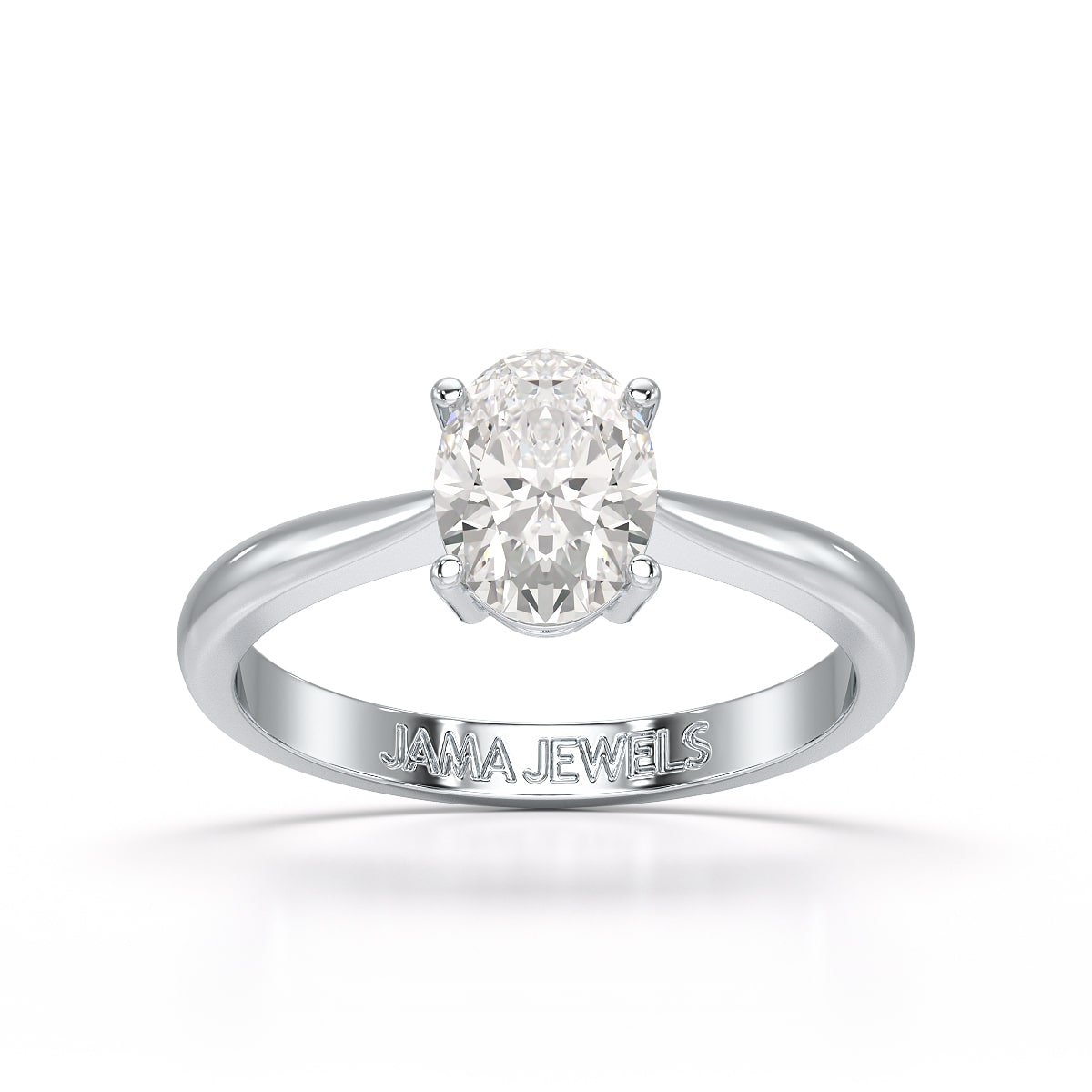 1 Ct Oval Cut Solitaire Lab Diamond Engagement Ring