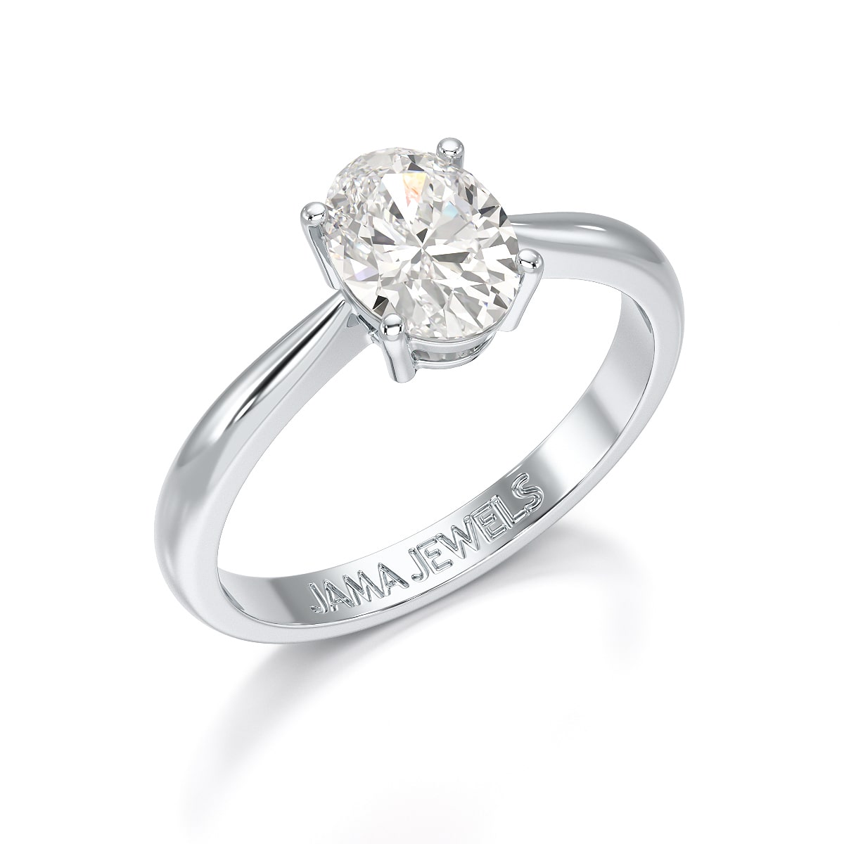 1 Ct Oval Cut Solitaire Lab Diamond Engagement Ring