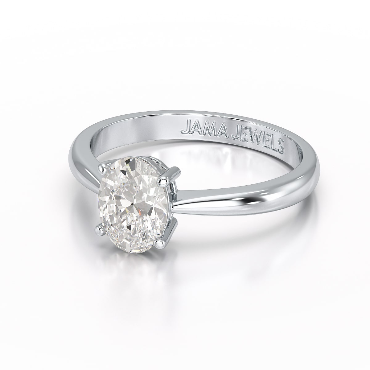 1 Ct Oval Cut Solitaire Lab Diamond Engagement Ring