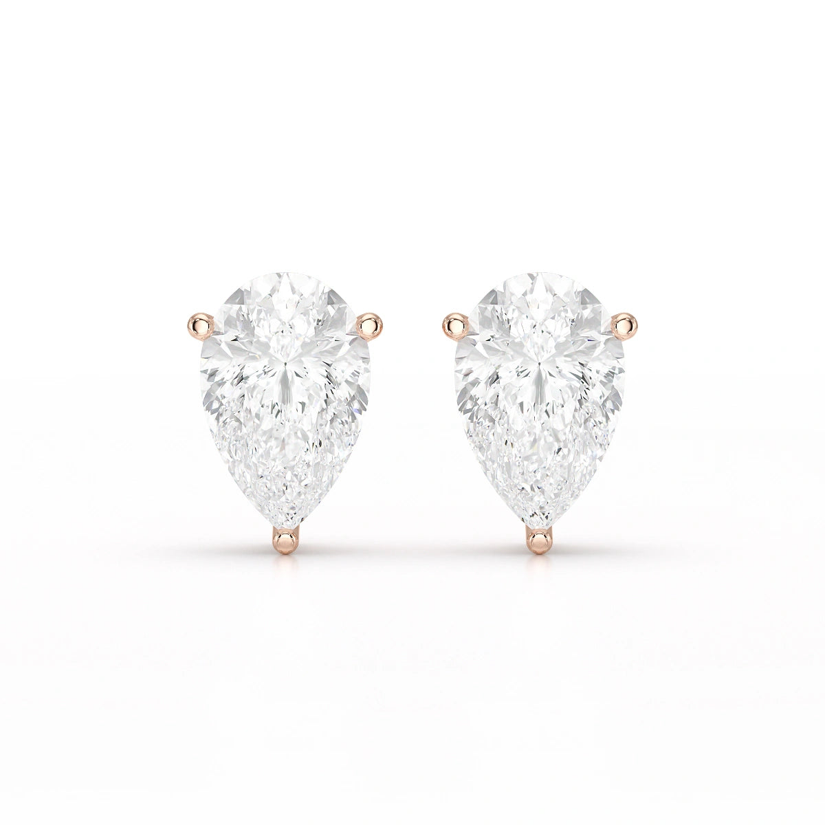 1.0 CT Pear Shaped Lab Diamond Stud Earrings