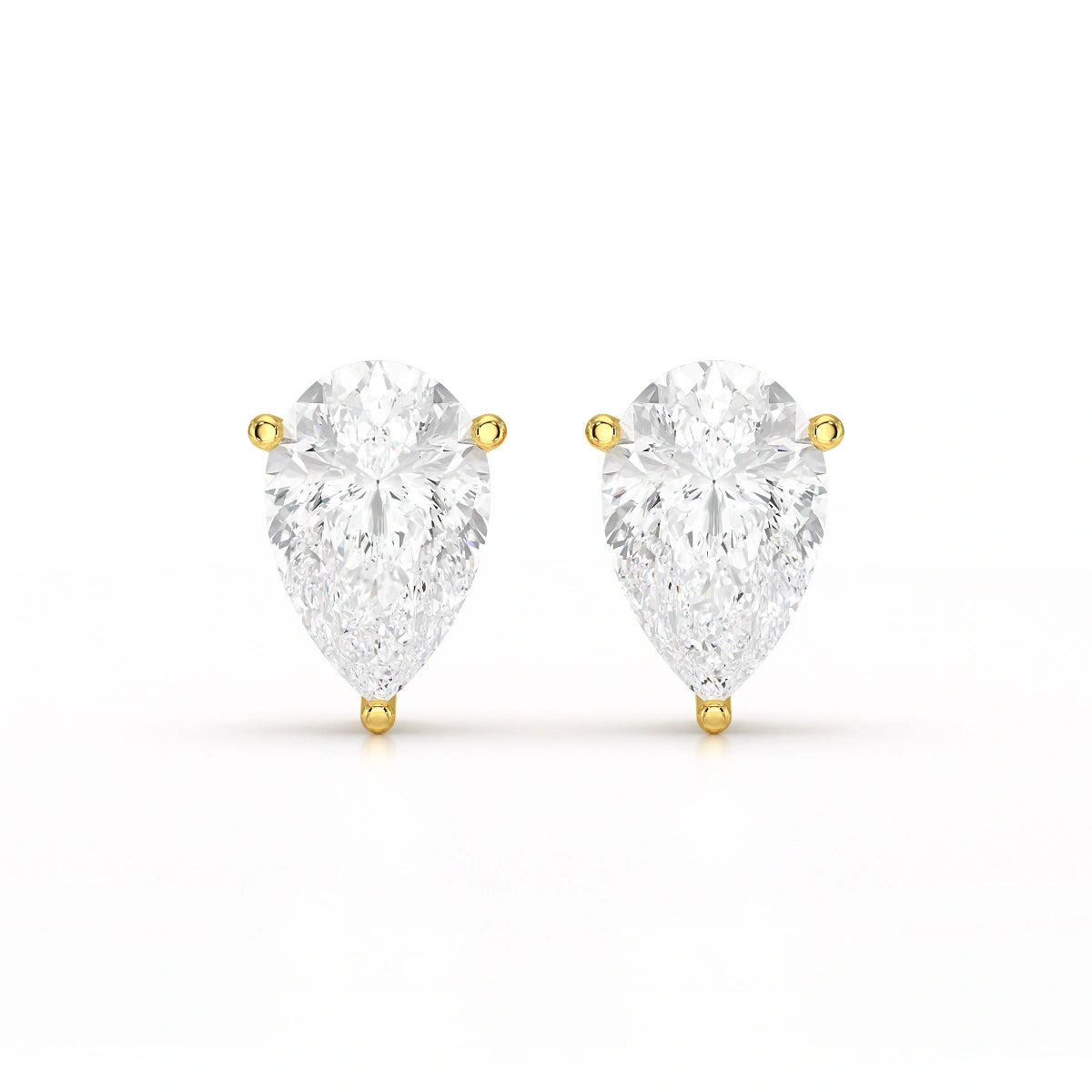 1.0 CT Pear Shaped Lab Diamond Stud Earrings