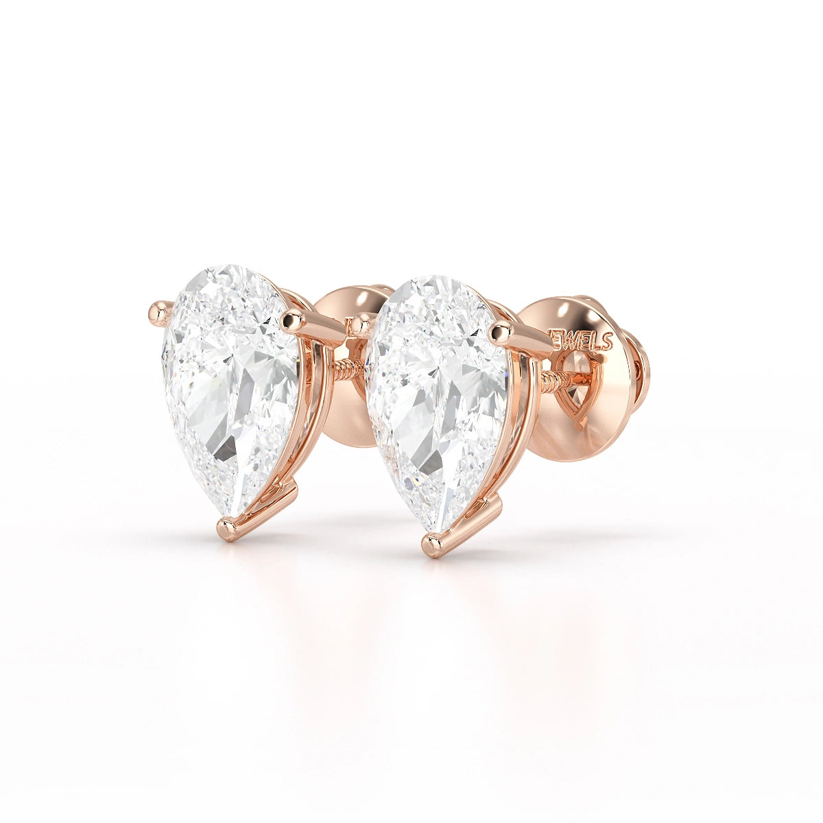 1.0 CT Pear Shaped Lab Diamond Stud Earrings