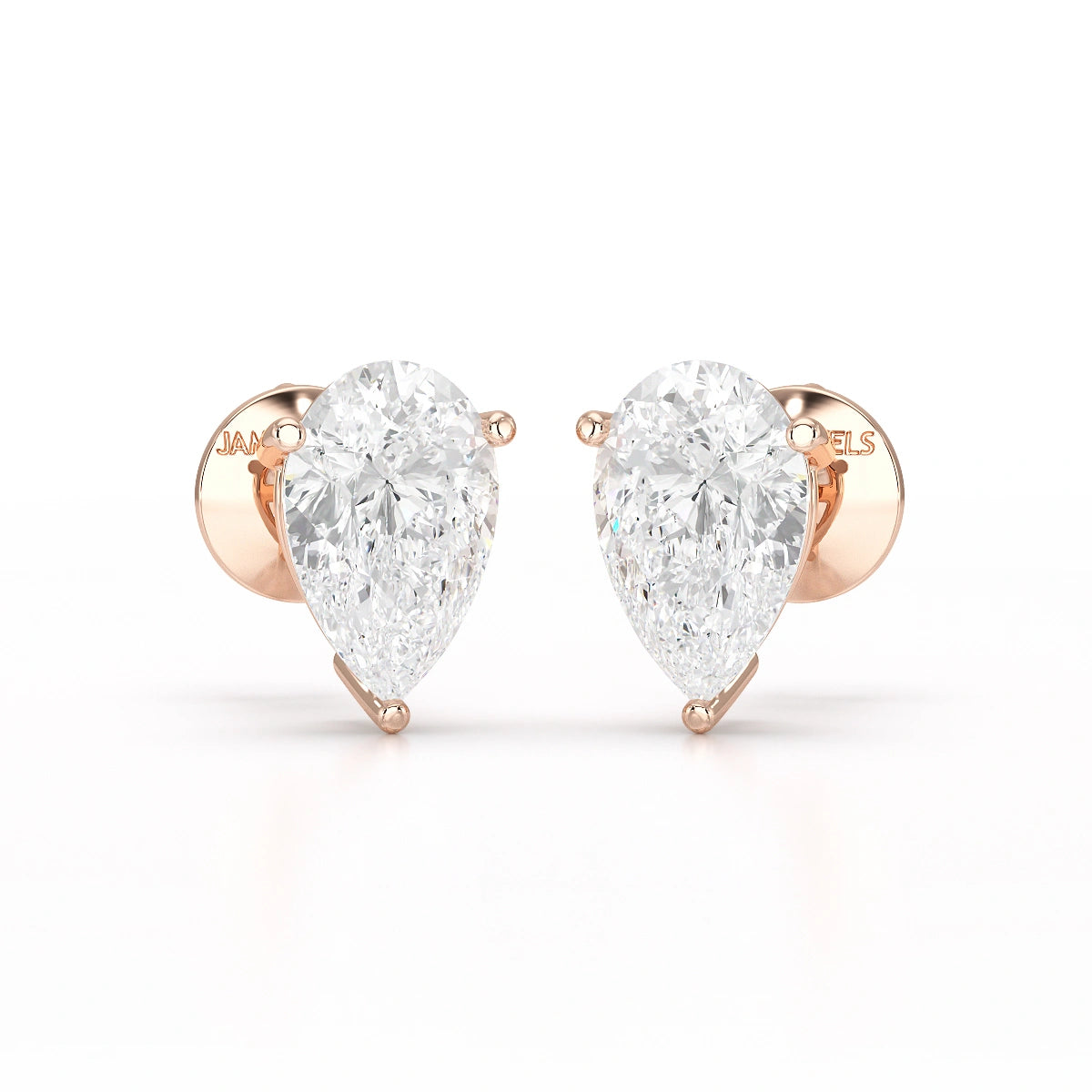 1.0 CT Pear Shaped Lab Diamond Stud Earrings