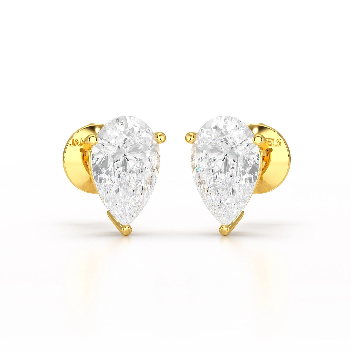 1.0 CT Pear Shaped Lab Diamond Stud Earrings