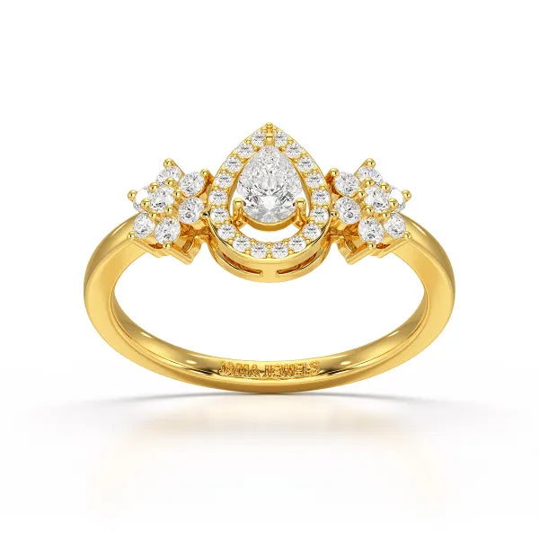 Pear Cut 0.5 CT Lab Grown Diamond Ring